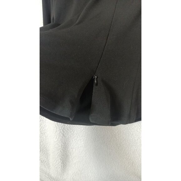 JS Collections Womens Black Blouse Chic Satin Cuffs And Collar Zip Back Size 16 - Picture 12 of 13